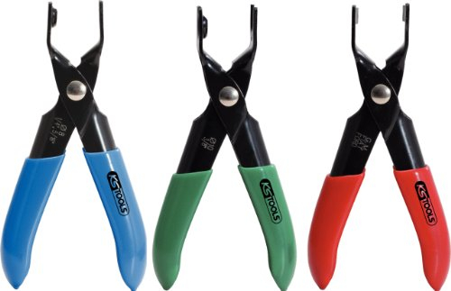 KS Tools 115.1090 Juego de tenazas para tuberías de carburante, 3 pzs