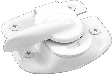 Prime-Line F 2618 Sash Lock, 1-3/4 and 1-1/2 In. Hole Centers, Fits Single/Double Hung Wood Windows, Stamped Steel, White-Painted, (Single Pack)