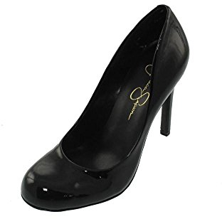 Jessica Simpson Damen Calie Round Toe Pump Pumps, schwarzer Lack, 38.5 EU