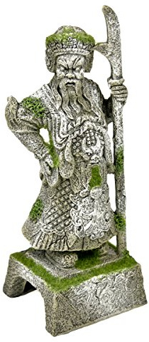 Rosewood Polyresin Moss Covered Thai Warrior Aquarium Ornament