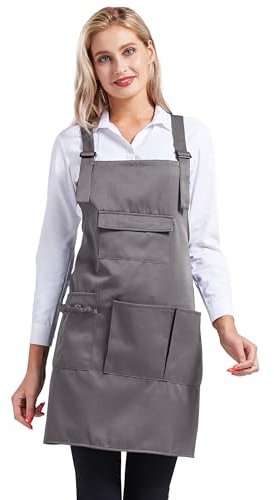 Nanxson Unisex Friseur Schürze Friseurumhang Arbeitsschürze Gartenschürze verstellbare Haare Schneiden Schürze mit Taschen