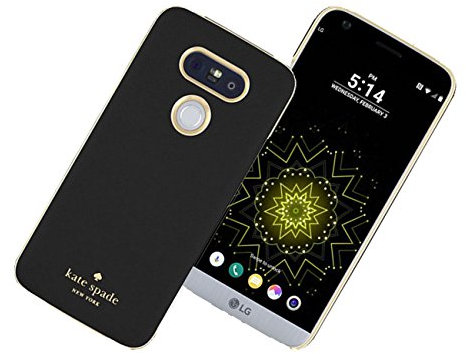 Kate Spade New York Wrap Case in Saffiano Leather for LG G5 (Black Gold)