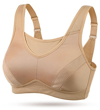 Wingslove Damen Sport BH ohne Bügel Nicht Gepolstert High Impact Bustier Halt Joggen BH （Nackt 46B）