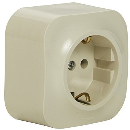 Legrand 782441 forix Cuadro De Enchufe (de 1 Compartimento), 2 pines con protección de contacto para montaje en la pared, almendra de color blanco