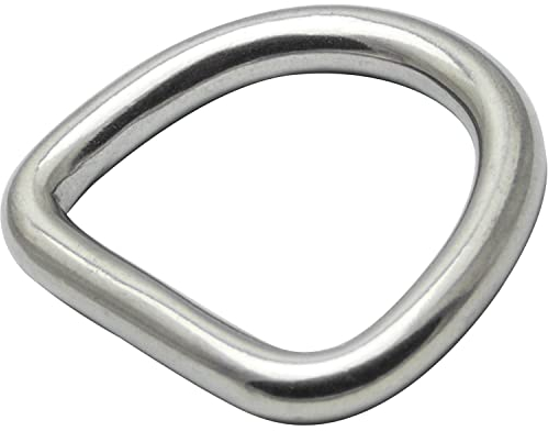 OPIOL QUALITY® D-Ring Geschweißt und Poliert 6x50 mm aus Edelstahl A4 V4A (2 Stück) Halbrundring Halbring D Ringe Stahlring Halbringe Rundring Karabiner