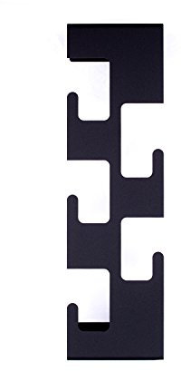 decorwelt Garderobenhaken Schwarz 17 cm Breit XXL 5 Haken Hakenleiste Schlüsselbrett Innentür Modern Kleiderhaken zum Schrauben Edelstahl Wandmontage Garderobenleiste