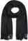styleBREAKER Unisex Langer Schal einfarbig mit Fransen, Winter Stola Warm Unifarben, Weiches Tuch Viskose 01017104, Farbe:Schwarz