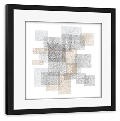 artboxONE Poster mit Rahmen schwarz 20x20 cm Golden and Grey Rectangles von Sasha Lend - gerahmtes Poster