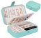 homchen Reise-Schmuck-Organizer Tasche, Schmuckaufbewahrung für Armbänder, Ohrringe, Ringe, Halskette (Tiffany Blau)