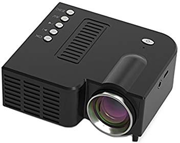 C- Proyector de Video portátil Home Theater Cinema Office Mini LCD Proyector Reproductor Multimedia Compatible con Notebook/Disco Duro móvil/Set-Top Box/Laptop/DVD/Juegos,Negro