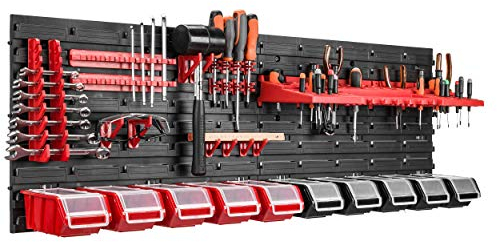 botle 115 x 39 cm Wandregal 10 Sichtlagerkästen Deckel Werkzeughalter Stapelboxen Werkstatt Werkbank