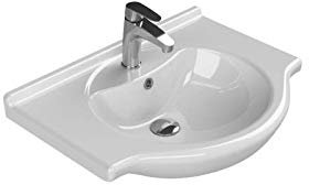 Shop Chic lavabo bagno consolle in ceramica porcellanata da incasso 65 cm semincasso per mobile o a parete