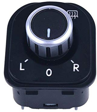 Vinciann Pulsante cromato interruttore regolazione specchio specchietti auto compatibile con codice OEM 5ND959565B adatto a Eos compatibile con Alhambra e altri - CRW1