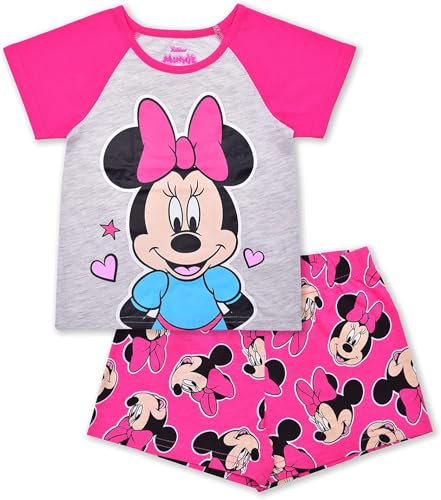 Disney Minnie Mouse Parure de lit et short pour petites filles Rose/gris, Gris clair, 18 Meses