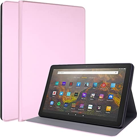 TECHGEAR Smart Cover per Nuovo Amazon Fire HD 10 / HD 10 Plus (2021 / 11a Gnerazione) - Custodia [Anti-Caduta] Protettiva in PU Pelle con Protezione d'angolo [Auto Sveglia/Sonno] - Lavanda