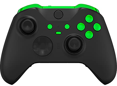 eXtremeRate Tasti Pulsanti Ricambio per Xbox Elite Series 2 Controller,LB RB LT RT Bumper Grilletti Pulsante Profile Switch per Xbox Elite Series 2 Core Joystick Model 1797-Verde Cromo