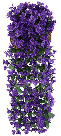 RuoYu Wisteria Guirnalda de Vid de Gillyflower Artificial Decoración de Arco de Boda Planta Falsa Hoja de ratán Hiedra Que se arrastra Lodo de Pared Seca 23x7x11