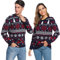 Litherday Pull de Noël Famille Unisexe Sweater Tricot à Col Rond avec Renne Flocon de Neige Arbre de Noël Imprimé Pull Manche Longue Hiver Sweat-Shirt,Noir Homme,XL