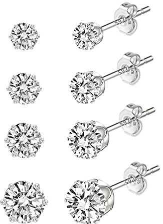 ALEXCRAFT Ohrringe Silber 925 Ohrstecker Set For Damen Herren Hypoallergen Knorpel Klein Sleeper Knorpel Stud Set