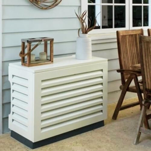 Airdeko Premium Mini Split AC Klimaanlagenabdeckung für Außengeräte – dekorative Metall-Mini-Split-Kondensatorabdeckung – rostfrei, Ganzjahresschutz für den Außenbereich mit schlankem Design – sicher
