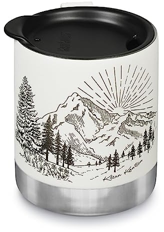 Klean Kanteen Camping-Tasse, 340 ml, Laser Etch Mntns, mattweiß