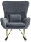 Schaukelstuhl Samt/Metall Dunkelgrau 74x101x89 cm mit goldenen Beinen | Polster Schwingstuhl Modern | Stillsessel Relaxstuhl Schwingsessel 120 kg