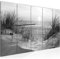 Runa Art Wandbild XXL Strand Sonnenuntergang Schlafzimmer Wohnzimmer 200 x 80 cm Schwarz Weiss 5 Teilig - Made in Germany - 041755c