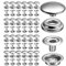 100PCS Snap Fasteners Press Studs, Stainless Steel Popper Buttons for Clothing Fastening Press Studs Snap Button for Clothes Metal Snap Cap Fastener Kit Marine Boat Canvas Hardware Accessories Set