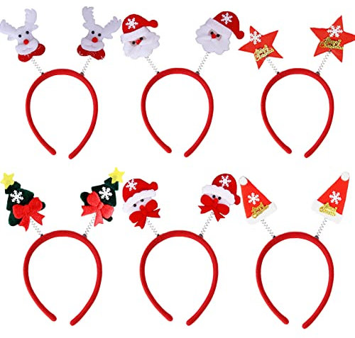 Hosann Century Lot de 6 décorations tête Noël - Pour décoration fête adultes et enfants, Rouge, M