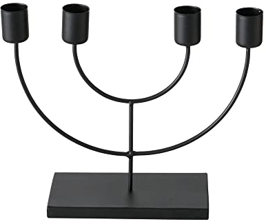 Kerzenleuchter Candela schwarz aus Metall 4-Armiger Kerzenhalter modern