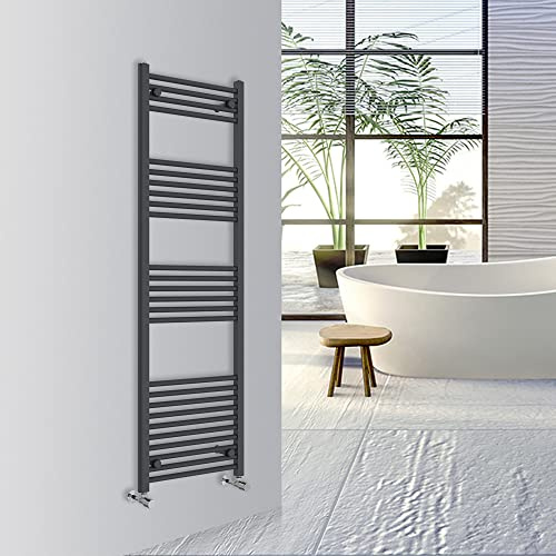 Warmehaus Straight Bathroom Heated Towel Rail Warmer 1600x500mm Anthracite
