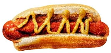 Mono Quick 0653x Fast Food 3D Applikation, Bügelbild, Pizza, Burger oder Hot Dog Patch (06533 - Hot Dog)