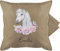 Kissenbezug - Pferde - Pferdekopf Motiv mit Name personalisiert I Pferdemotiv I Pferd Name - 50 x 50 cm - Beige Natur - personalisierte Geschenke mädchen pferdekissen Reiter pferdemädchen