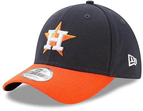 New Era MLB 2-Tone Team Classic 39THIRTY Stretch Flex Fit Hat Cap, Houston Astros, L/XL