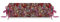 PiP Studio Nackenrolle Tutti i Fiori | Dark Red - 22 x 70