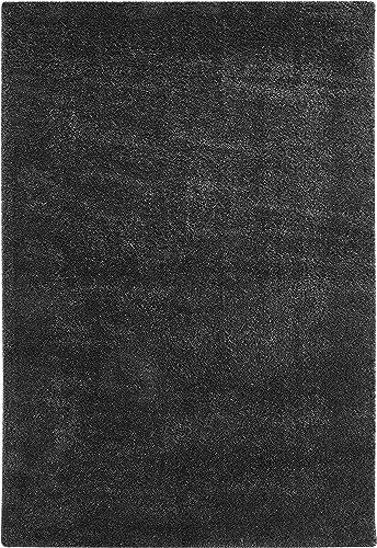 andiamo Teppich Chia hochwertiger Teppich Wohnzimmer oder Schlafzimmer mit 30mm Florhöhe - einfarbiger Wohnzimmerteppich 60 x 110 cm anthrazit