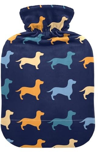 Dachshund Dogs Hot Water Bottle with Cover Hot Water Bottles for Pain Relief Hot Water Bag Hot Pack for Sports Injuries, 2L