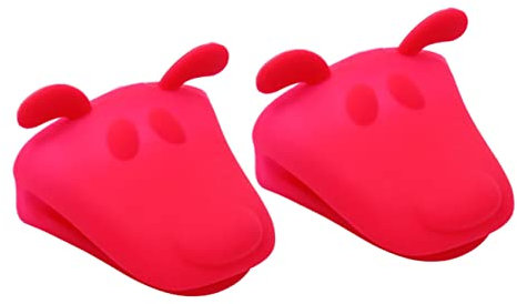 HOMSFOU 2 Stück Küchenhandschuh Aus Silikon Heißer Griff Halter Ärmel Handschuhe Ofenhandschuh Küchenschutz Pfanne Ofenhandschuhe Topf Ofenhandschuhe Tiere Ofenhandschuhe