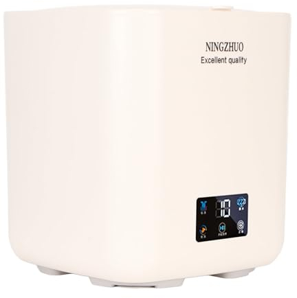 Lavadora Pequeña Portátil, Lavadora Automática Compacta de 7 litros, Secado Giratorio con Pantalla Táctil LCD para Ropa Interior, Artículos Pequeños para (Beige)