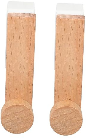 Healeved 2pcs Door Hook Modern Single Hat Hooks Shower Door Coat Hook Hat Towel Hangers Coat Hooks Over Door Hanger Hook Behind Door Hanger Bamboo Coat Rack Handle White Wood Multifunction