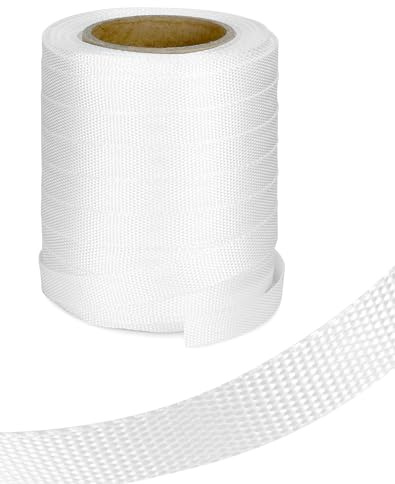 QWORK Rotolo di corda intrecciata in polietilene resistente, 1088,6 kg, forte resistenza alla rottura, 15,2 x 7,6 cm, colore bianco