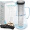 ORINKO Wasserreinigungsset – Binchotan Aktivkohlefilter Wasser 40 g & 15 EM-Keramikperlen mit 1,6 L Glaskaraffe – Natürliche Wasserfiltration