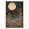 Yuaruo Kunstdruck auf Leinwand, Vintage-Mondblumen, Retro, mystisch, himmlischer Mond, rustikales orange-gelbes Wildblumenfelddruck, Cottagecore ätherisches Mondlicht, botanisches Blumenmuster,