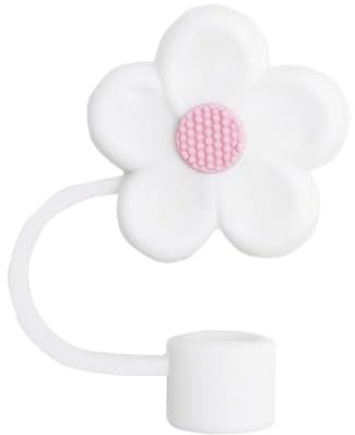EIRZNGXQ Strohhalm-Abdeckung für Stanley-Becher, niedlicher Strohhalm-Aufsatz für Stanley-Cup-Zubehör, 10 mm, Silikon-Blumen-Strohhalm-Abdeckkappen, Staubdichte, wiederverwendbare