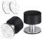 Flintronic 2-Pack Door Stops with Extra Stickers, Self-Adhesive Black Rubber & Stainless Steel Body Door Stoppers, Heavy Duty Sound Dampening Door Bumpers, Ideal for Home and Office Use