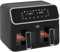 HOMCOM Freidora de Aire 8L Freidora sin Aceite 2700W con 2 Cestas Independientes 8 Programas Preestablecidos Pantalla Digital Ventana Visual Receta Temporizador 39x38,5x31 cm Negro