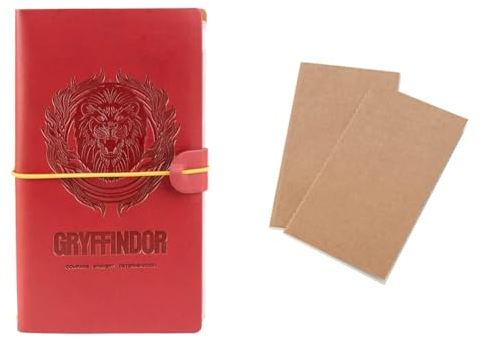 Grupo Erik Reisetagebuch Selberschreiben Harry Potter Hogwarts Gryffindor Bullet Journal Notizbuch + Ersatz Nachfüllpack Dotted Notebook 12x19,6 cm 40 Seiten liniert 40 Seiten mit Punktraster