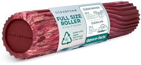 Oceanfoam Gezeitenroller – Kastanienbraun, Rouge & Hot Pink marmoriert – Muskelmassage-Schaumstoffrolle für Rückenschmerzen und Dehnung – fest und ergonomisch breit gewellt – Yoga und Leichtathletik –