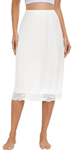 Sopesil Femme Jupon sous Modal Robe Femme Jupe sous-Vêtement Femme Invisible Demi-Jupe Elastique Couleur Unie Jupe S-XXL
