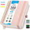 EMSHOI B5 Graph Paper Notebook, Spiral Notizblock, 150 Blatt/300 Seiten, 100 g/m², Hardcover, Haftnotizen, Tasche, Stiftschlaufe, Lineal, Lesezeichen, kariertes Tagebuch für Damen und Herren,